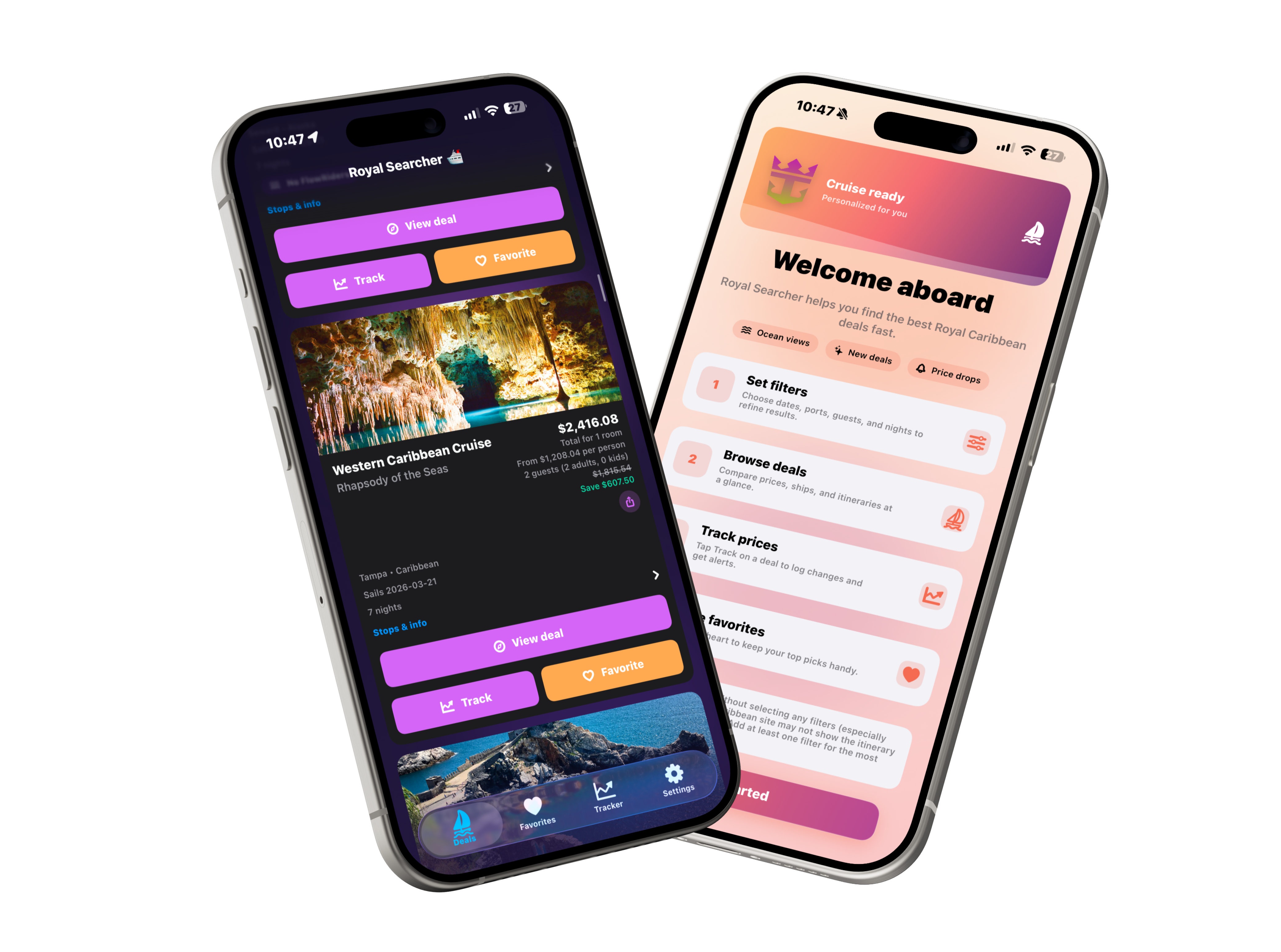 Preview of the Royal Caribbean Viewer app interface